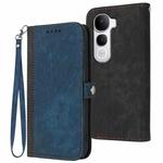 For vivo Y400 Pro 5G Side Buckle Double Fold Hand Strap Leather Phone Case(Royal Blue)