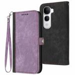 For vivo Y400 Pro 5G Side Buckle Double Fold Hand Strap Leather Phone Case(Purple)