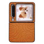 For Huawei Pura X Impression Camellia Pattern Protective Phone Case(Orange)