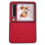 For Huawei Pura X Impression Camellia Pattern Protective Phone Case(Red)