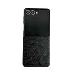 For Samsung Galaxy Z Flip7 5G Impression Camellia Pattern Protective Phone Case(Black)