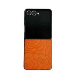 For Samsung Galaxy Z Flip7 5G Impression Camellia Pattern Protective Phone Case(Orange)