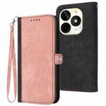 For Itel P65C Side Buckle Double Fold Hand Strap Leather Phone Case(Pink)