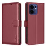 For OPPO Reno13 F 5G Litchi Texture RFID Anti-theft Leather Phone Case(Red)