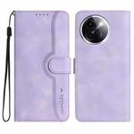 For vivo Y200i Heart Pattern Skin Feel Leather Phone Case(Purple)