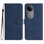 For vivo V50 Heart Pattern Skin Feel Leather Phone Case(Royal Blue)