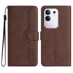 For vivo Y29 4G Heart Pattern Skin Feel Leather Phone Case(Brown)