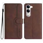 For vivo Y29s 5G / Y04 4G Global Heart Pattern Skin Feel Leather Phone Case(Brown)