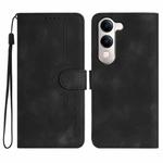 For vivo Y29s 5G / Y04 4G Global Heart Pattern Skin Feel Leather Phone Case(Black)