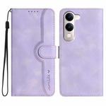 For vivo Y29s 5G / Y04 4G Global Heart Pattern Skin Feel Leather Phone Case(Purple)