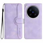 For vivo X200 Ultra Heart Pattern Skin Feel Leather Phone Case(Purple)