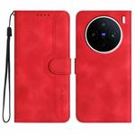 For vivo X200s Heart Pattern Skin Feel Leather Phone Case(Red)