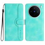 For vivo X200s Heart Pattern Skin Feel Leather Phone Case(Light Blue)