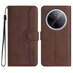 For vivo iQOO Z10 / T4 / Y300 Pro Heart Pattern Skin Feel Leather Phone Case(Brown)