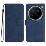 For vivo X200 Pro Heart Pattern Skin Feel Leather Phone Case(Royal Blue)