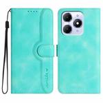For Itel A90 Heart Pattern Skin Feel Leather Phone Case(Light Blue)