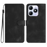 For Itel A90 Heart Pattern Skin Feel Leather Phone Case(Black)