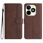 For Itel P65C Heart Pattern Skin Feel Leather Phone Case(Brown)