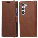 For Samsung Galaxy S25 5G GOOSPERY BLUE MOON Crazy Horse Texture Leather Phone Case(Brown)