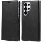 For Samsung Galaxy S25 Ultra 5G GOOSPERY BLUE MOON Crazy Horse Texture Leather Phone Case(Black)