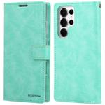 For Samsung Galaxy S25 Ultra 5G GOOSPERY BLUE MOON Crazy Horse Texture Leather Phone Case(Mint Green)