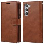 For Samsung Galaxy S25 5G GOOSPERY MANSOOR DIARY 9 Card Slots Leather Phone Case(Brown)