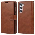 For Samsung Galaxy S25+ 5G GOOSPERY MANSOOR DIARY 9 Card Slots Leather Phone Case(Brown)