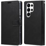 For Samsung Galaxy S25 Ultra 5G GOOSPERY MANSOOR DIARY 9 Card Slots Leather Phone Case(Black)