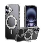 For iPhone 17 Frosted 360 Degree MagSafe Magnetic Holder Phone Case(Grey)