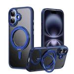 For iPhone 17 Frosted 360 Degree MagSafe Magnetic Holder Phone Case(Blue)