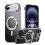 For iPhone 17 Air Frosted 360 Degree MagSafe Magnetic Holder Phone Case(Grey)