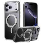 For iPhone 17 Pro Max Frosted 360 Degree MagSafe Magnetic Holder Phone Case(Grey)
