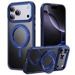 For iPhone 17 Pro Max Frosted 360 Degree MagSafe Magnetic Holder Phone Case(Blue)