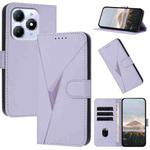For Itel A90 Triangle Pattern Buckle Clasp Leather Phone Case(Light Purple)