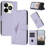For Itel P65C Triangle Pattern Buckle Clasp Leather Phone Case(Light Purple)