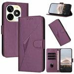 For Itel P65C Triangle Pattern Buckle Clasp Leather Phone Case(Dark Purple)