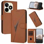 For Itel P65C Triangle Pattern Buckle Clasp Leather Phone Case(Brown)
