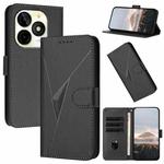 For Itel P65C Triangle Pattern Buckle Clasp Leather Phone Case(Black)