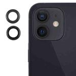 For iPhone 12 Back Camera Cover 9H Tempered Glass Lens Film(Black)