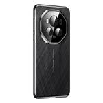 For Honor Magic6 Imitation Ultimate Design Plain Leather Paint PC Phone Case(Black)