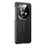 For Honor Magic6 Pro Imitation Ultimate Design Plain Leather Paint PC Phone Case(Black)
