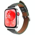 For Huawei Watch Fit 2 Metal Connector Heart-Shaped Embossed Leather Watch Band(Forest Green)