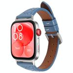For Huawei Watch Fit Metal Connector Heart-Shaped Embossed Leather Watch Band(Cornflower Blue)