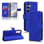 For Samsung Galaxy S25+ 5G Skin Feel Magnetic Flip Leather Phone Case(Blue)