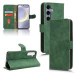 For Samsung Galaxy S25+ 5G Skin Feel Magnetic Flip Leather Phone Case(Green)