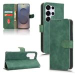 For Samsung Galaxy S25 Ultra 5G Skin Feel Magnetic Flip Leather Phone Case(Green)