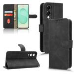 For Samsung Galaxy S25 Edge 5G Skin Feel Magnetic Flip Leather Phone Case(Black)