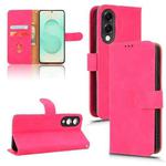 For Samsung Galaxy S25 Edge 5G Skin Feel Magnetic Flip Leather Phone Case(Rose Red)