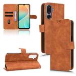 For Samsung Galaxy M36 5G Skin Feel Magnetic Flip Leather Phone Case(Brown)
