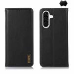 For Samsung Galaxy S25 FE 5G KHAZNEH Nappa Top Layer Cowhide Leather Phone Case(Black)